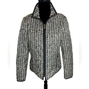 LANDS END‎ PRINTED QUILTED PRIMA LOFT ZIP WINTER COLD WEATHER COAT WOMENS SIZE M